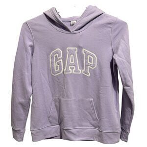 Gap Spellout Pullover Hoodie Womens Lilac Sweatshirt Pocket Streetwear Sz M NWT